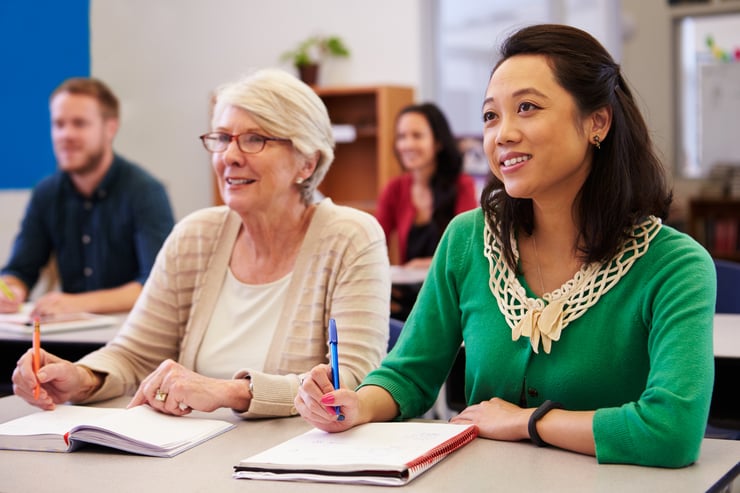 adult students balancing work and school 