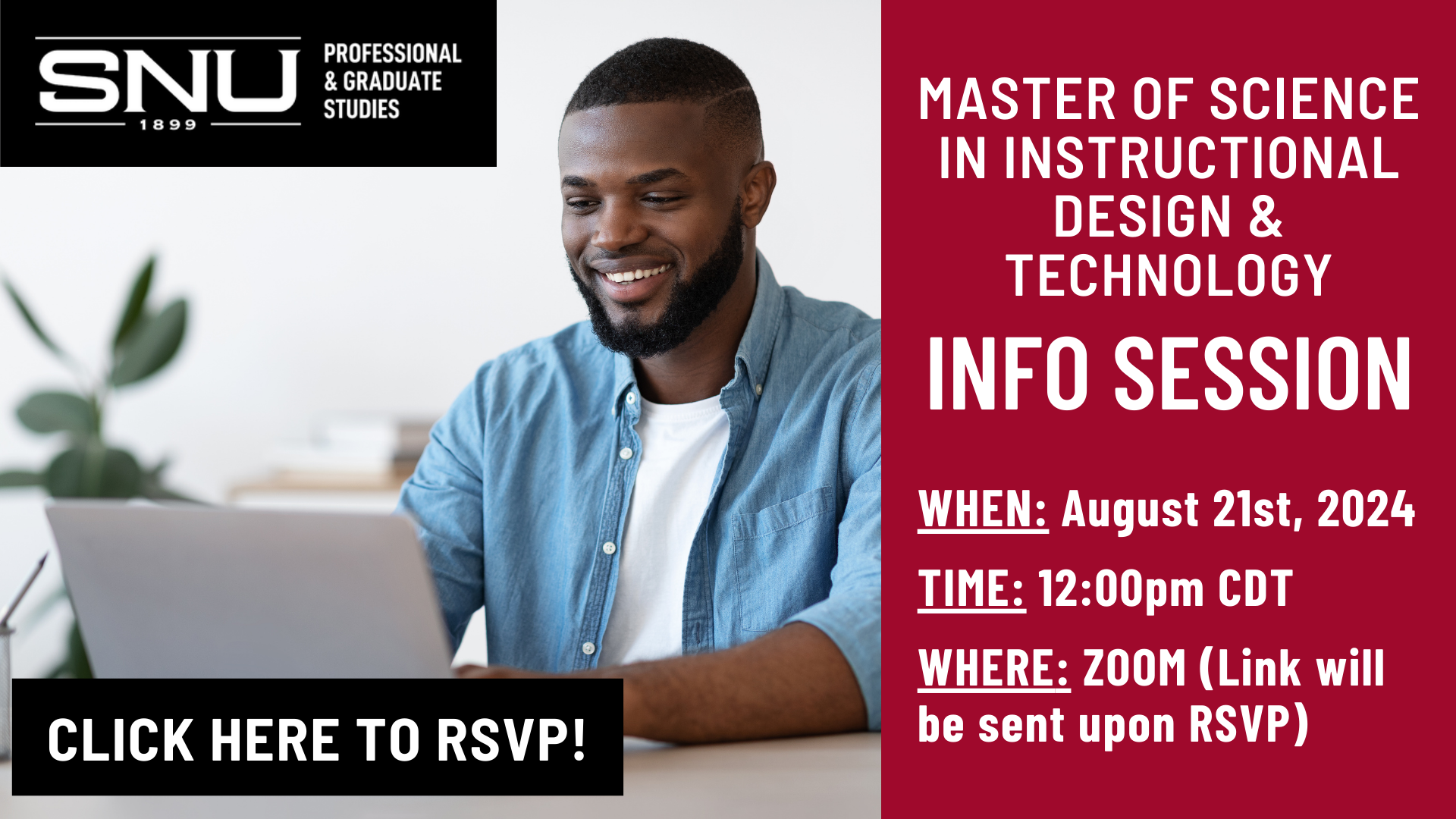 MSIDT Fall Info Session August 21st at 12:00 PM CDT