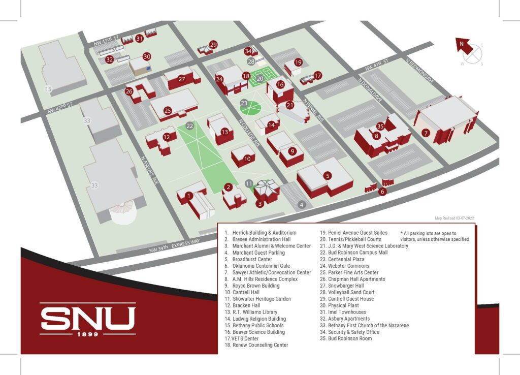 Campus Map Southern Nazarene University